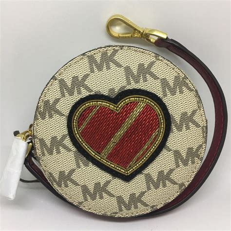 michael kors black leather coin purse|Michael Kors round coin purse.